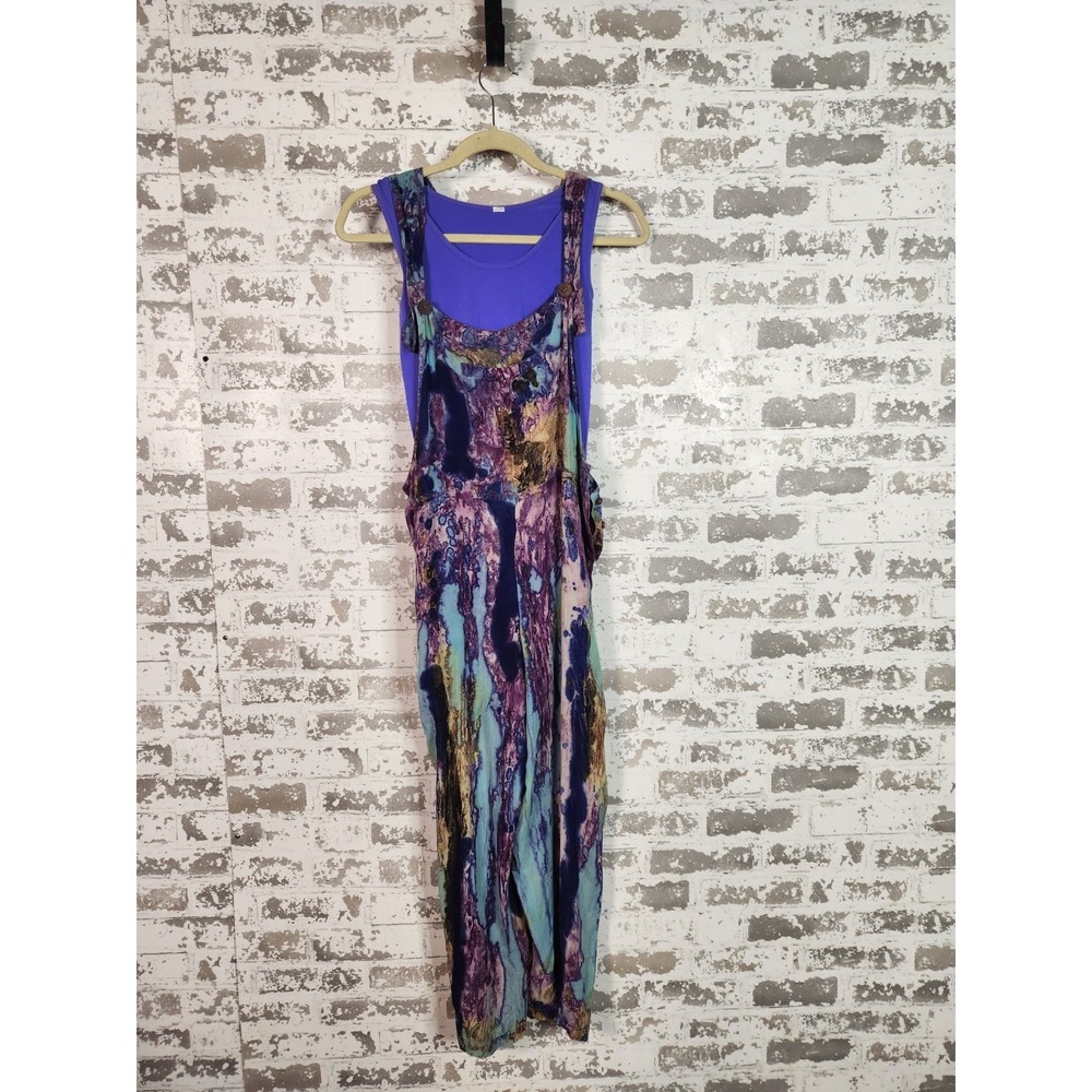 Sacred Threads Jumpsuit One Size Fits Most Purple Abstract Artsy Boho